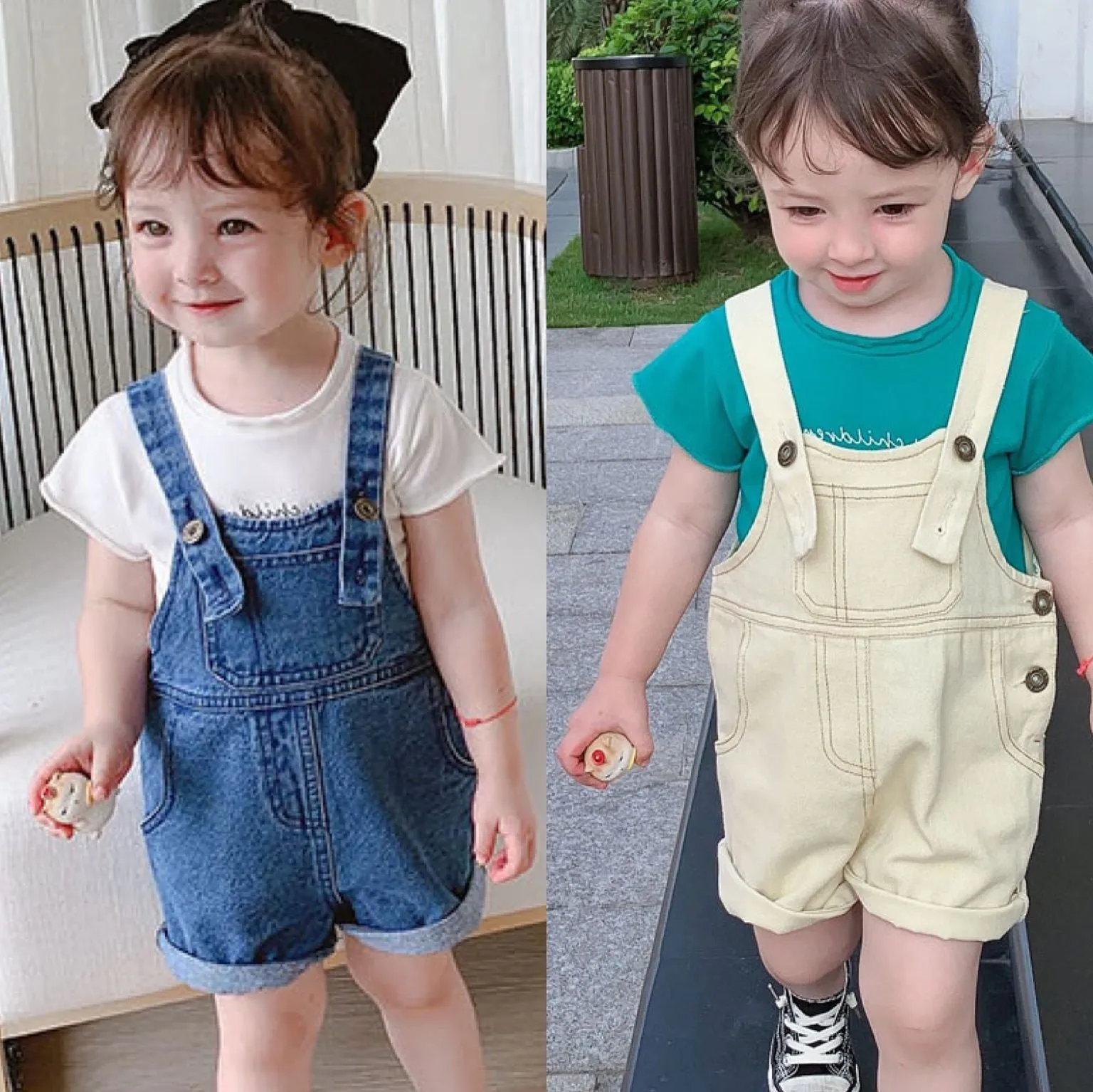[507296] - Bawahan Overall Anak Perempuan - Motif Front Pocket