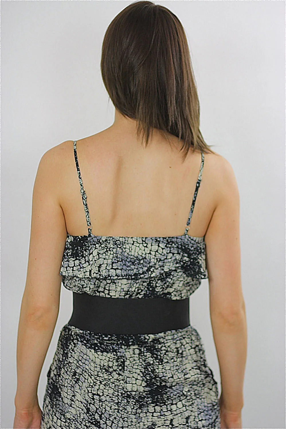 80s Boho jumpsuit Snake print Disco party romper