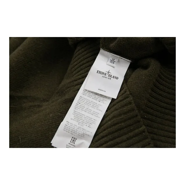 Age 12 Stone Island Jumper - Medium Green Wool Blend