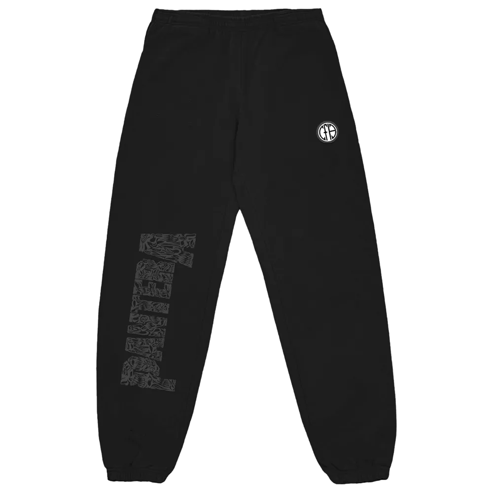 Angry Logo Black Joggers