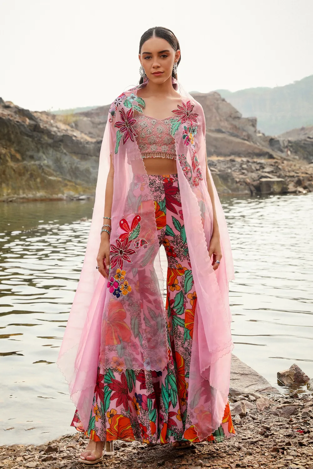 Ashi Khanna in BAGEECHA PINK GHARARA SET