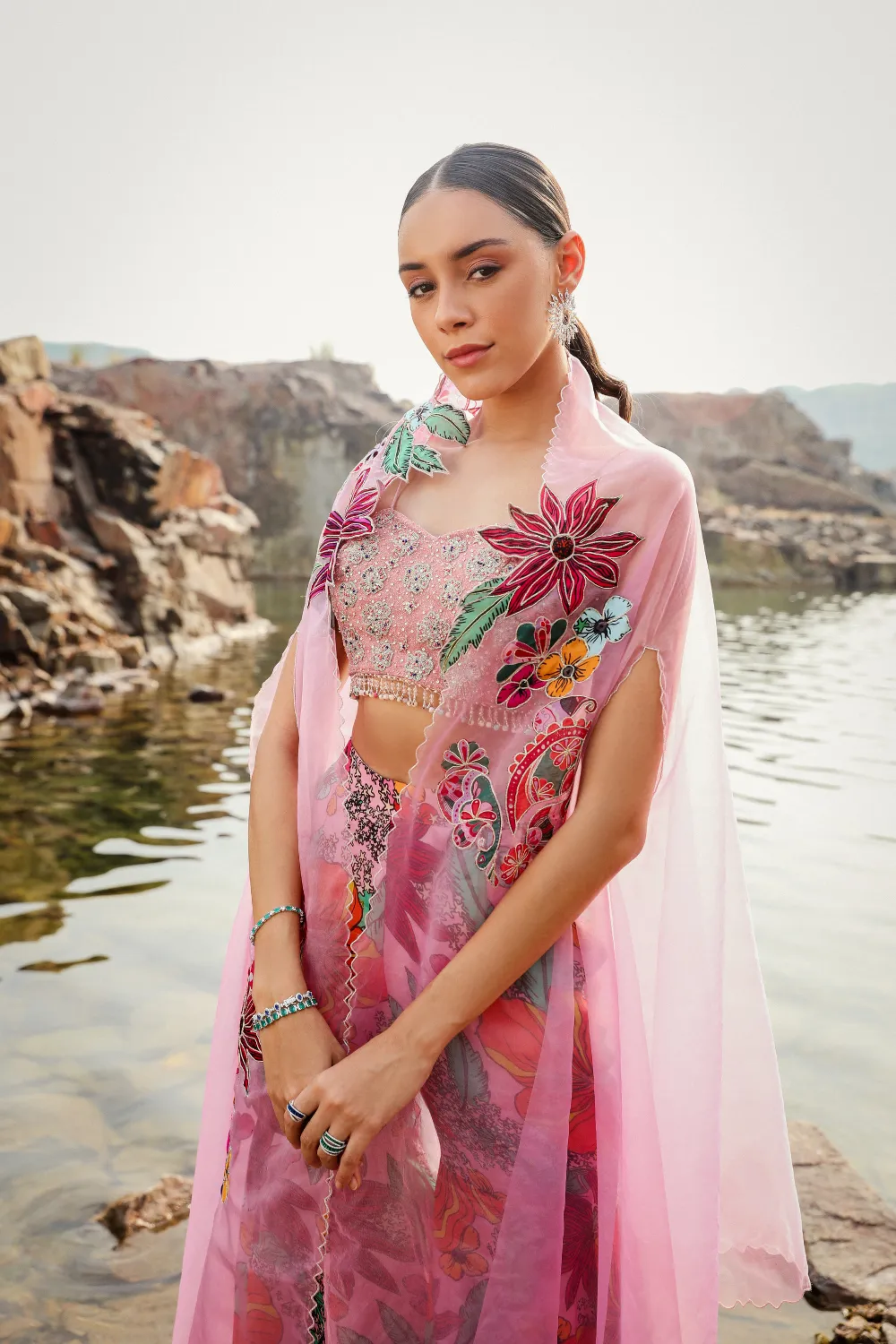 Ashi Khanna in BAGEECHA PINK GHARARA SET