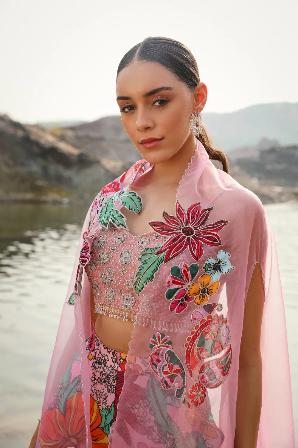 Ashi Khanna in BAGEECHA PINK GHARARA SET
