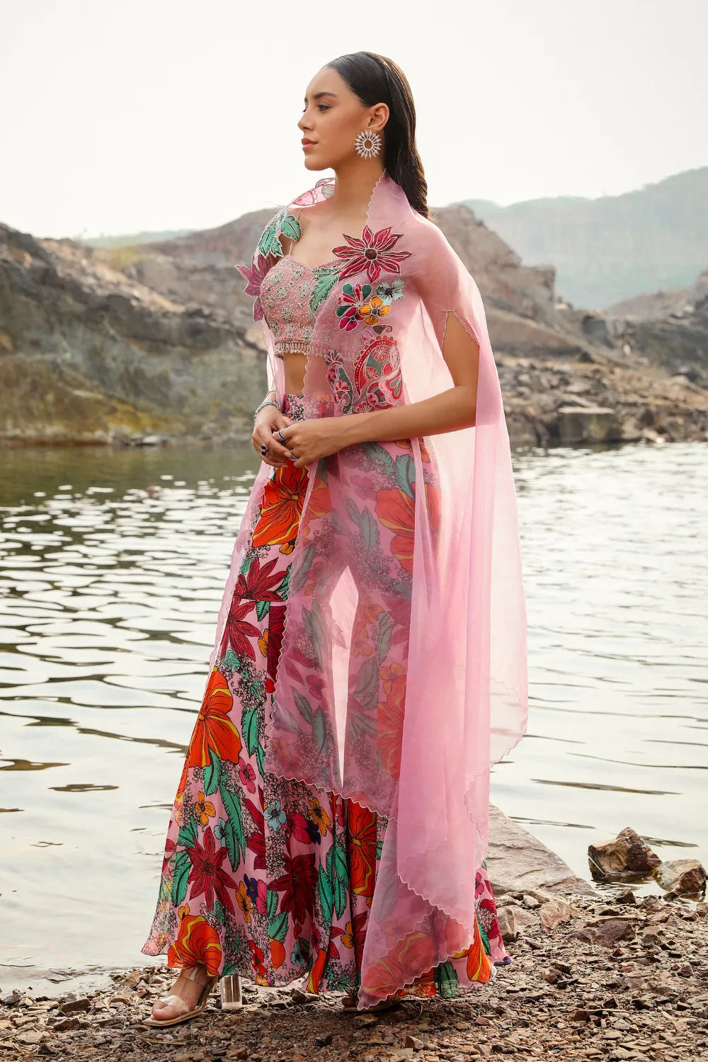 Ashi Khanna in BAGEECHA PINK GHARARA SET