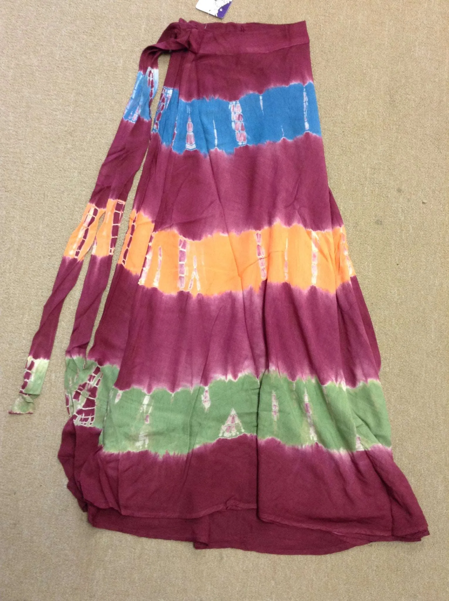 Assorted Long Tie-Dye Wrap Skirts