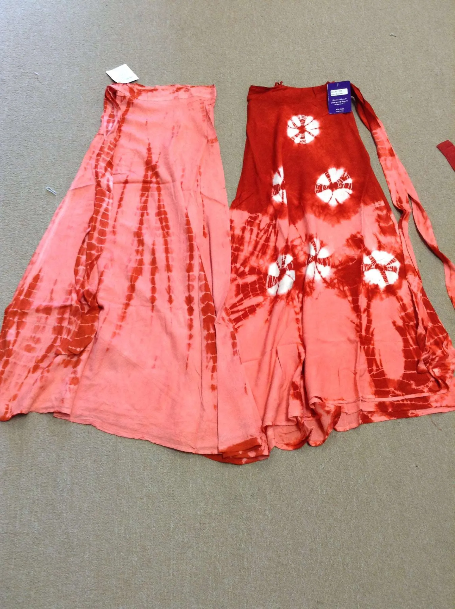 Assorted Long Tie-Dye Wrap Skirts