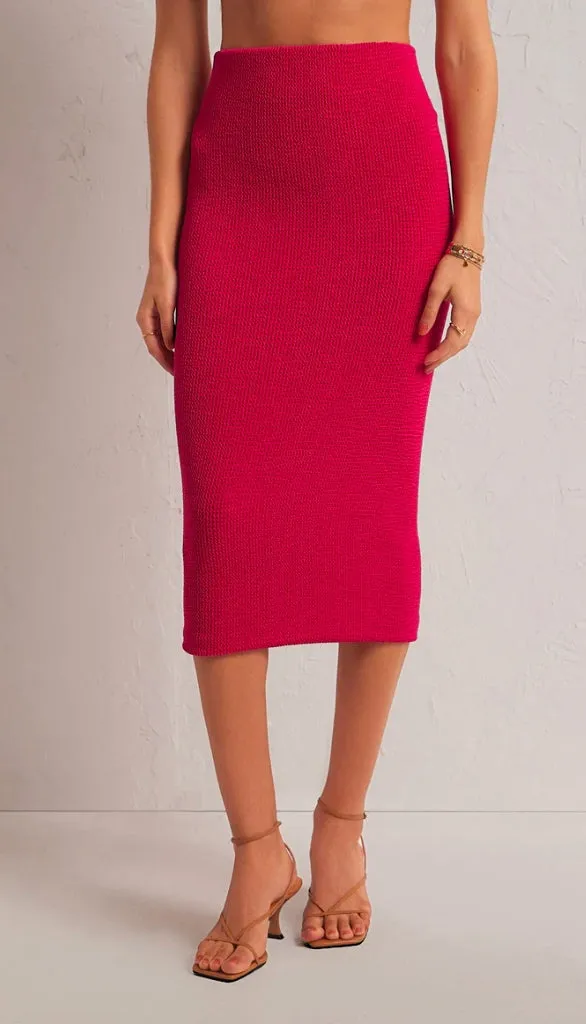 Aveen Crinkle Knit Midi Skirt