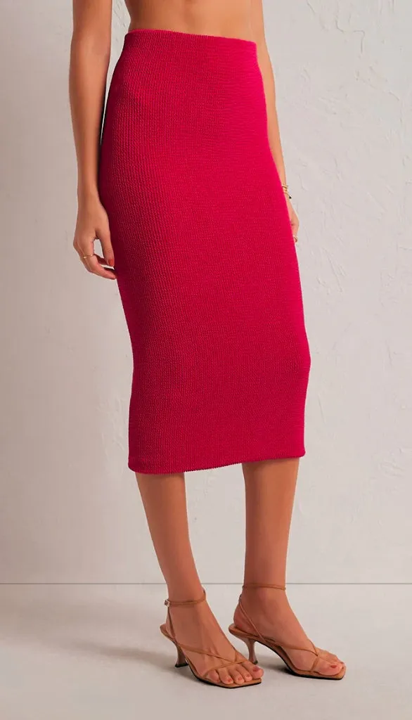 Aveen Crinkle Knit Midi Skirt