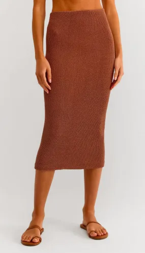 Aveen Crinkle Knit Midi Skirt