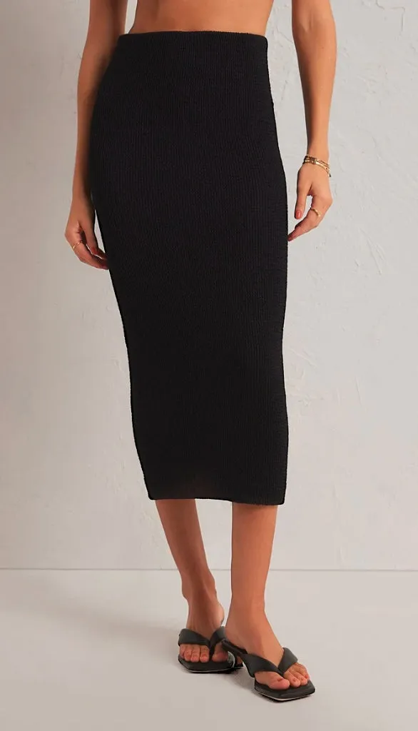 Aveen Crinkle Knit Midi Skirt