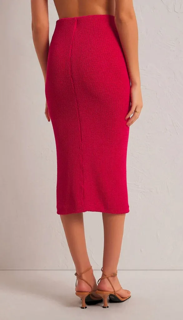 Aveen Crinkle Knit Midi Skirt