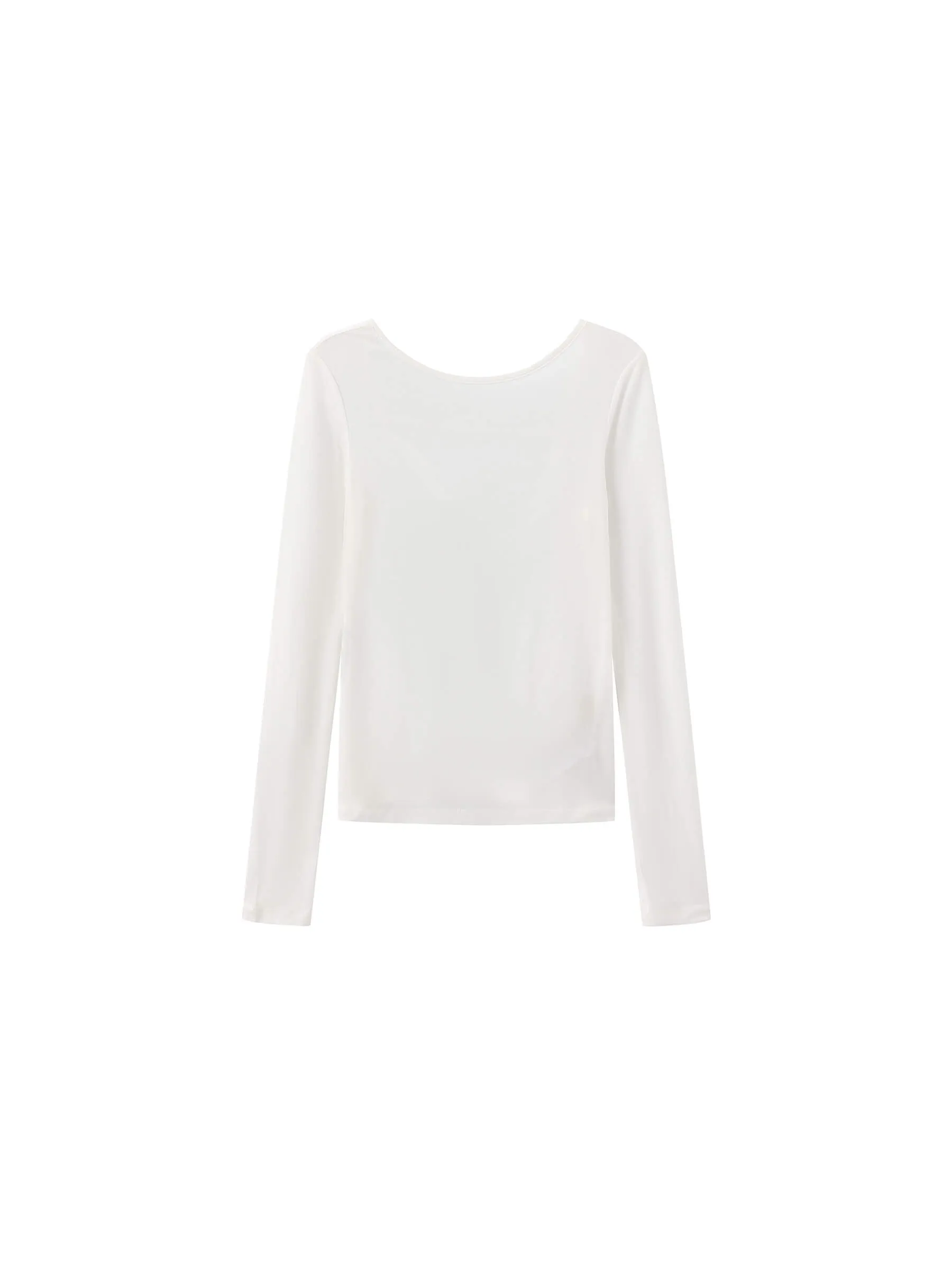 Backless Deep U-Neck Sheer Knit Top