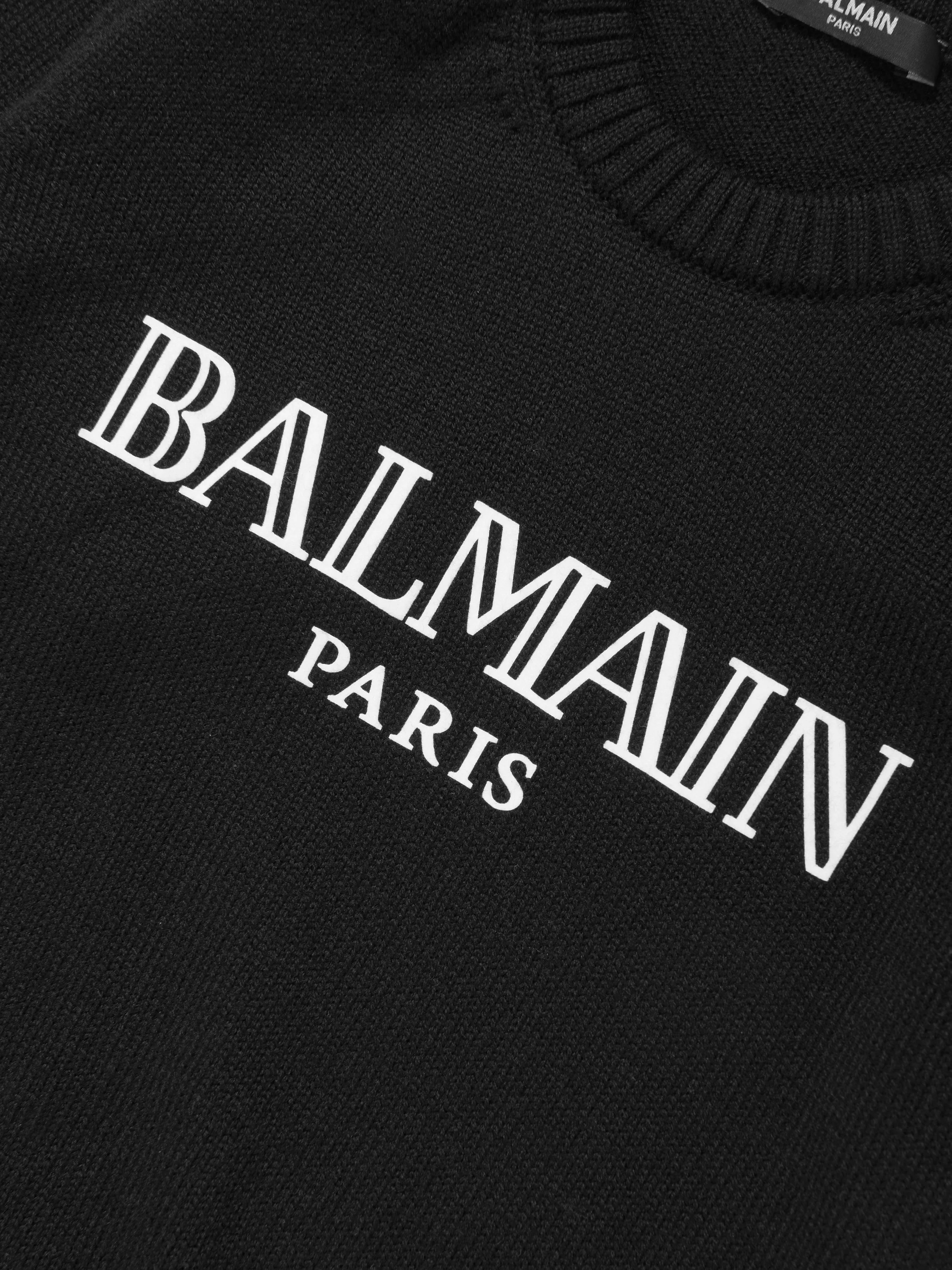 Balmain Boys Paris Logo Jumper in Black