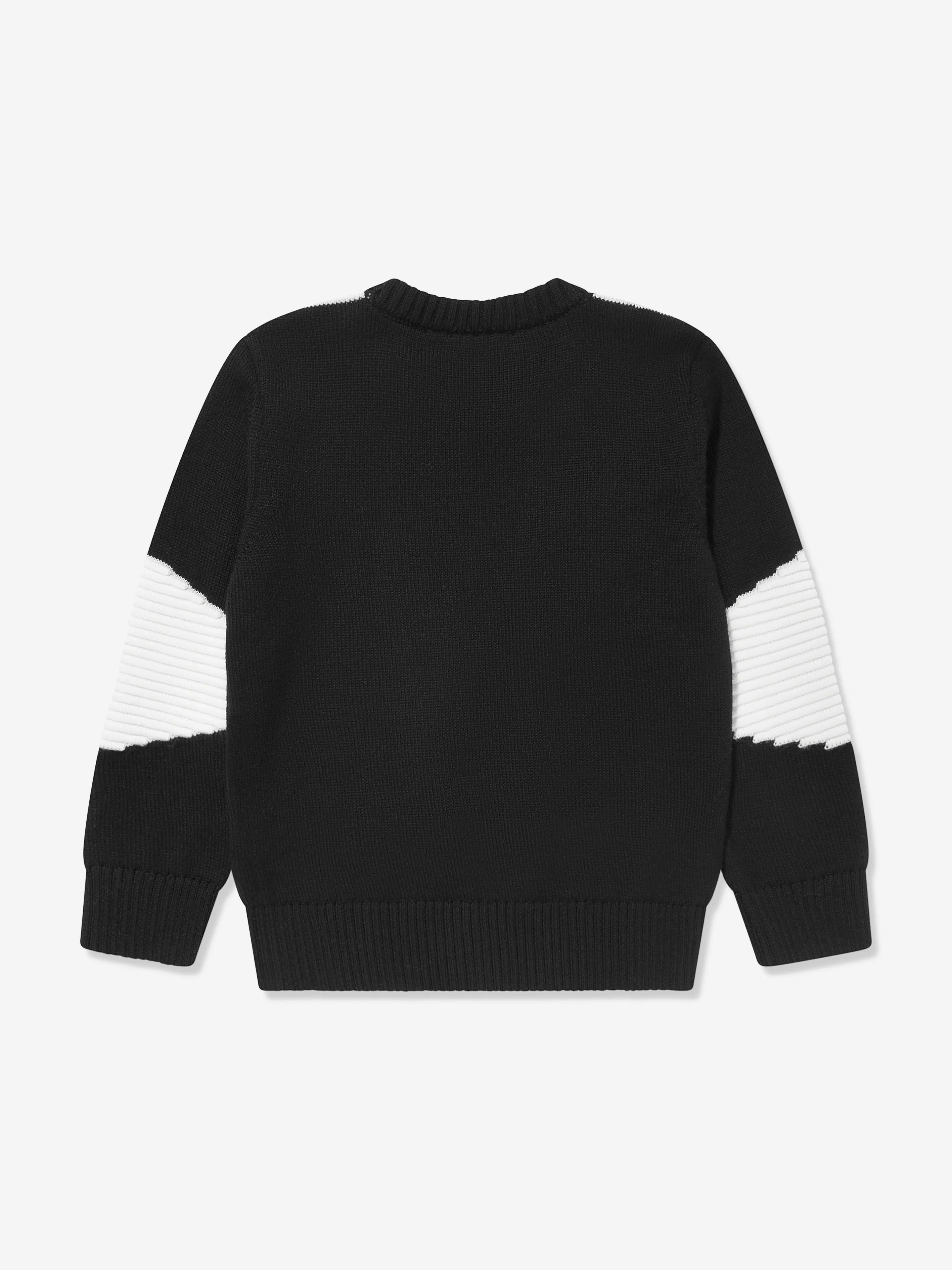 Balmain Boys Paris Logo Jumper in Black