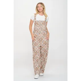Bee Floral Print Overall