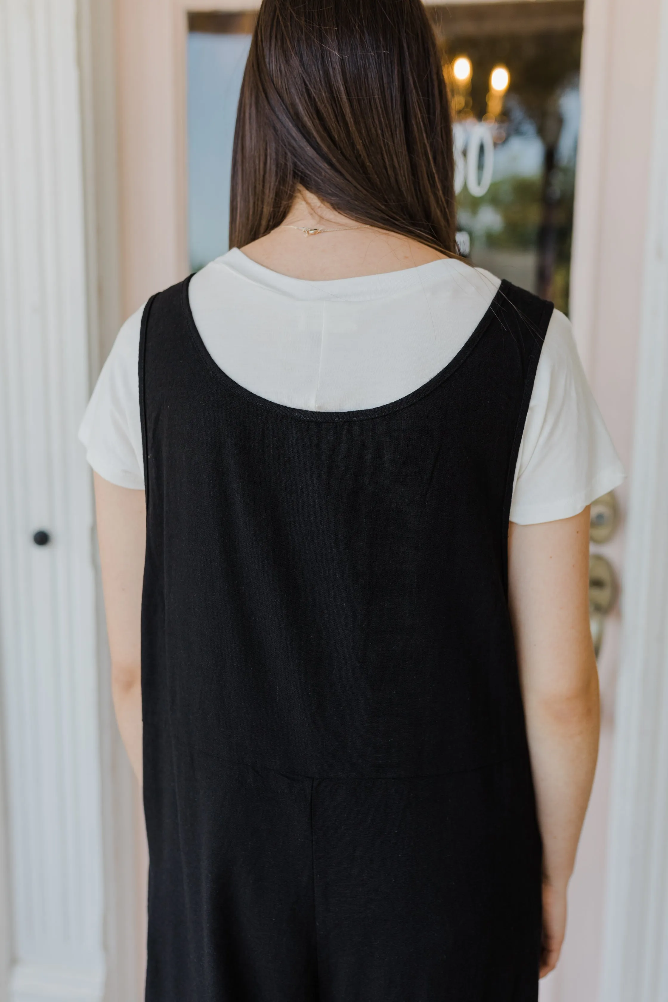 Black Linen Romper
