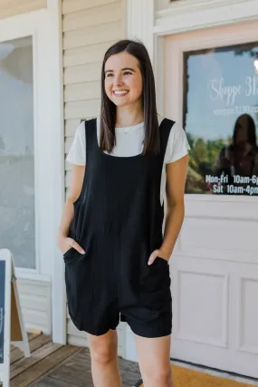 Black Linen Romper
