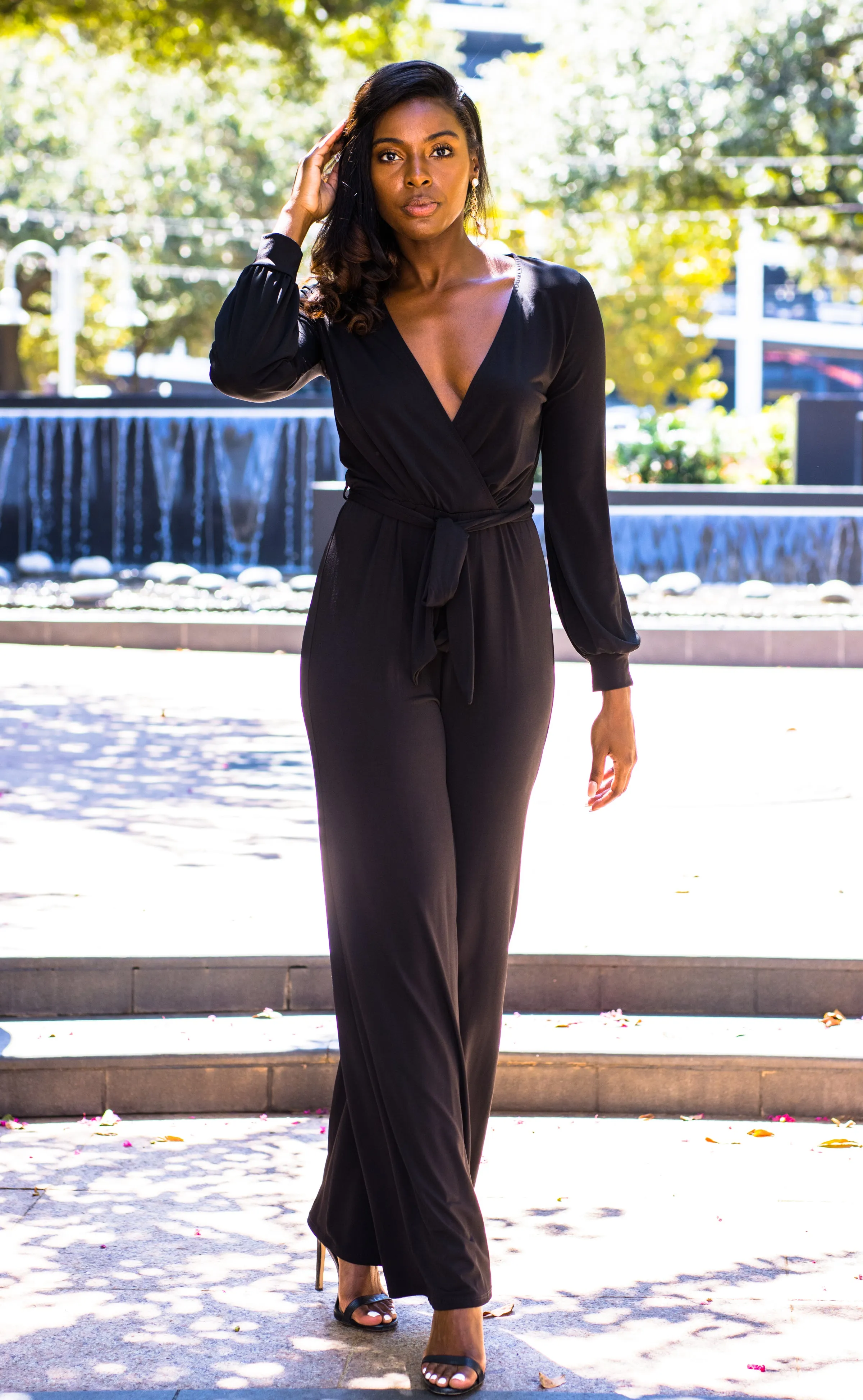 Black Long Sleeve Jumpsuit | Bella Chic