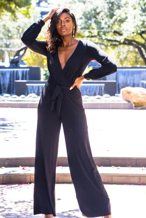 Black Long Sleeve Jumpsuit | Bella Chic