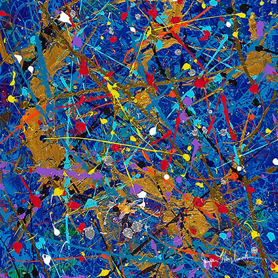 Blue Space  (Embellished-Hand Signed by the Artist)