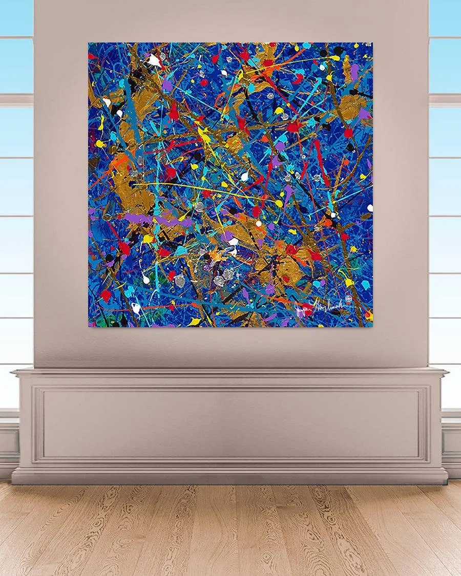 Blue Space  (Embellished-Hand Signed by the Artist)