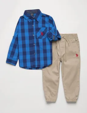 Boys 2 Piece Set - Shirt & Joggers