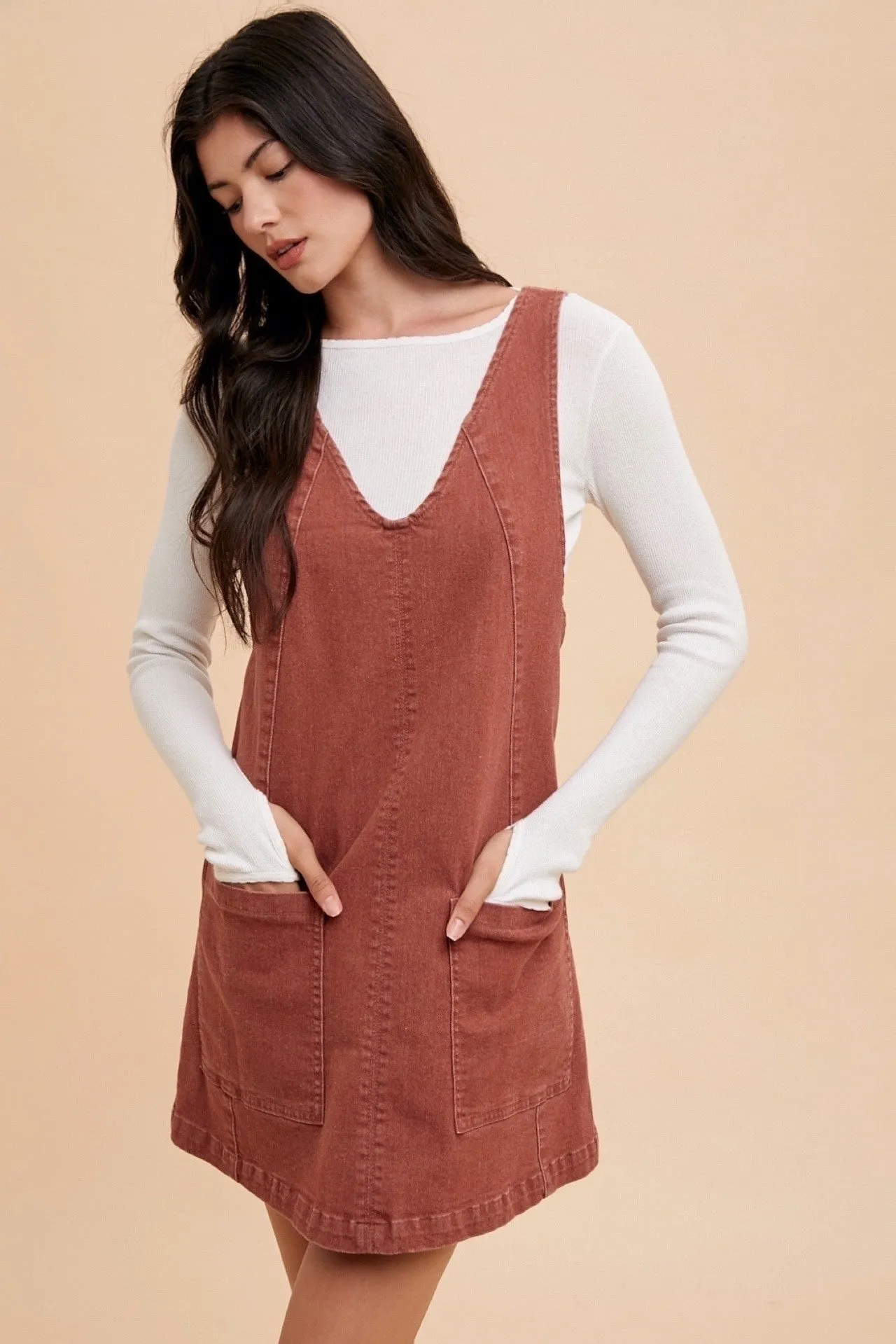 Brick Overall Dress