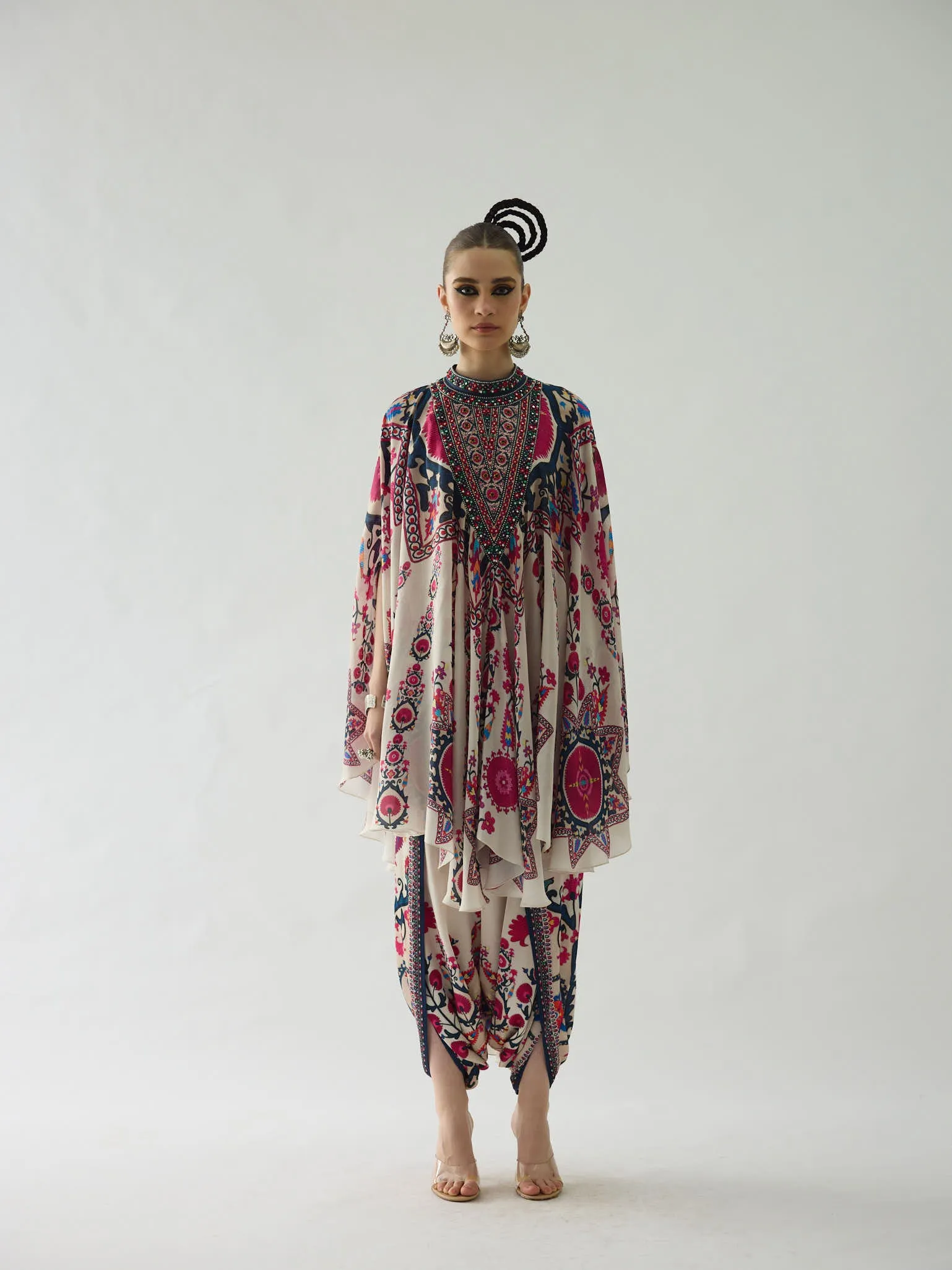Bukhara Raspberry Farah Cape Set