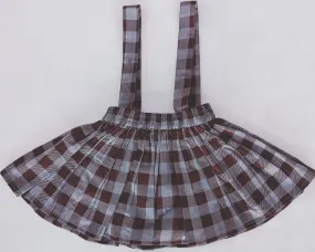 Burgundy Checkered Print Diaper Overall