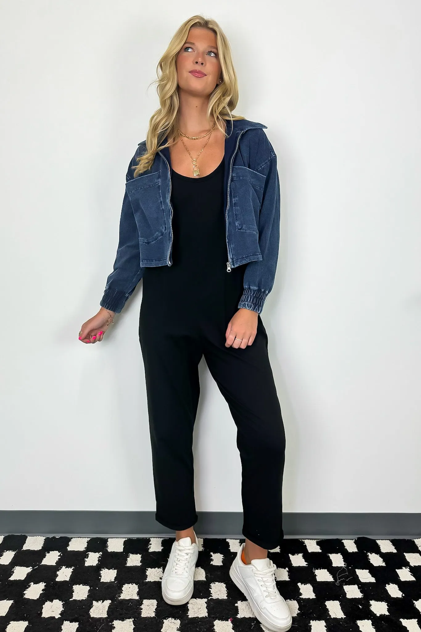 Calculated Charm Knit Relaxed Pocket Jumpsuit