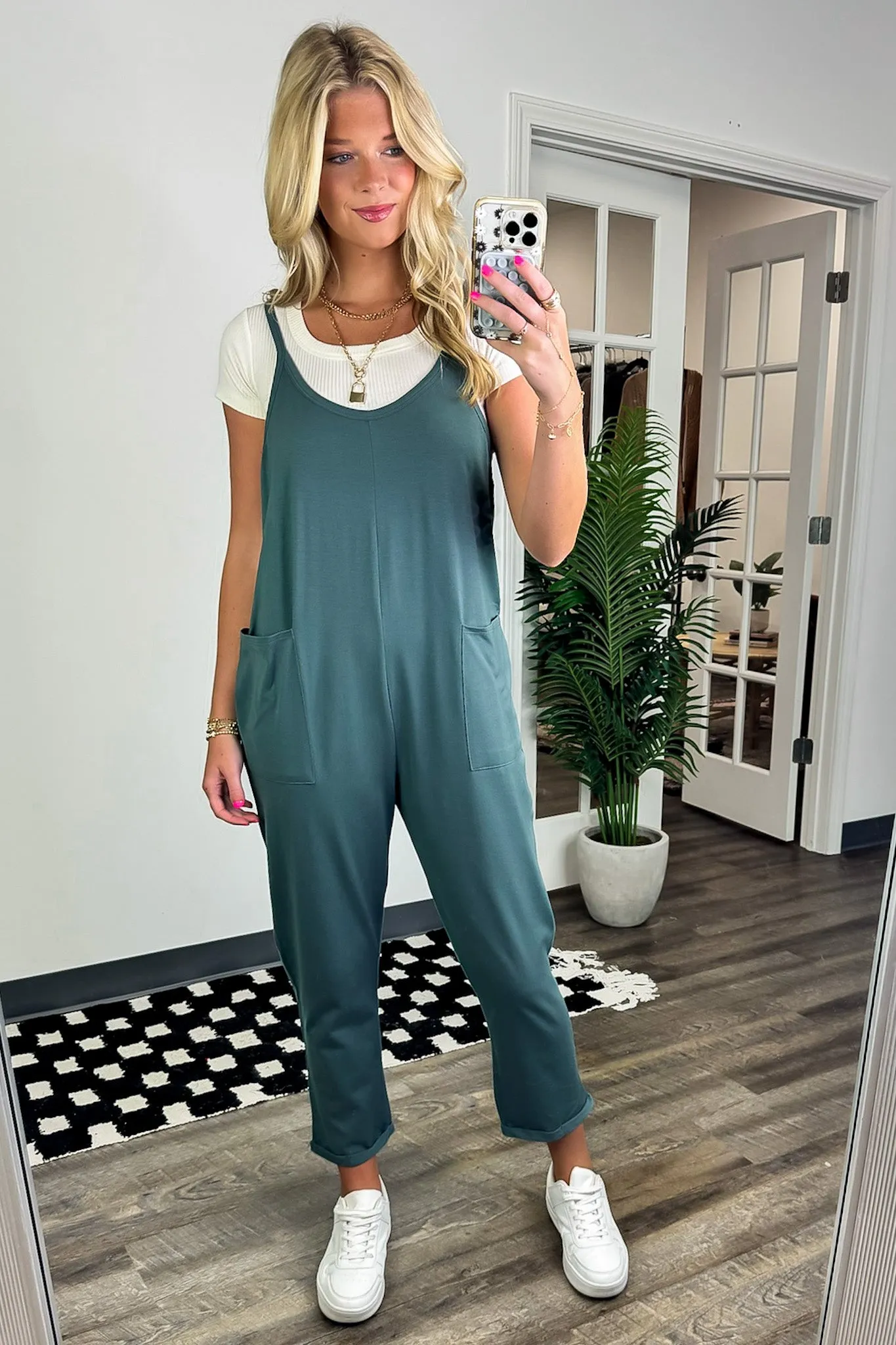 Calculated Charm Knit Relaxed Pocket Jumpsuit
