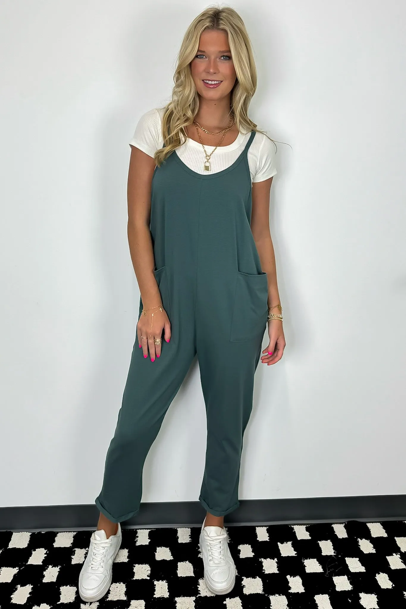 Calculated Charm Knit Relaxed Pocket Jumpsuit