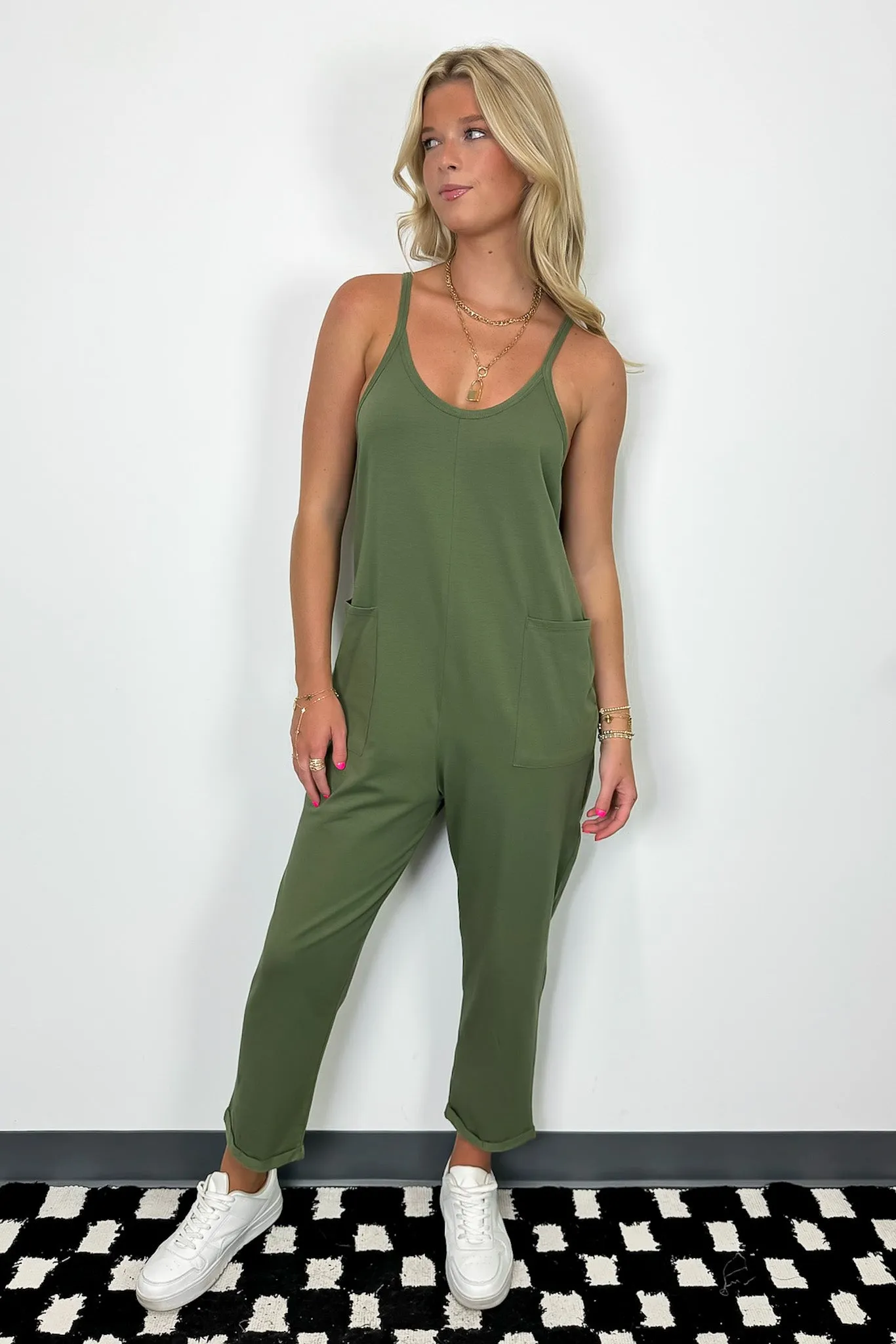 Calculated Charm Knit Relaxed Pocket Jumpsuit