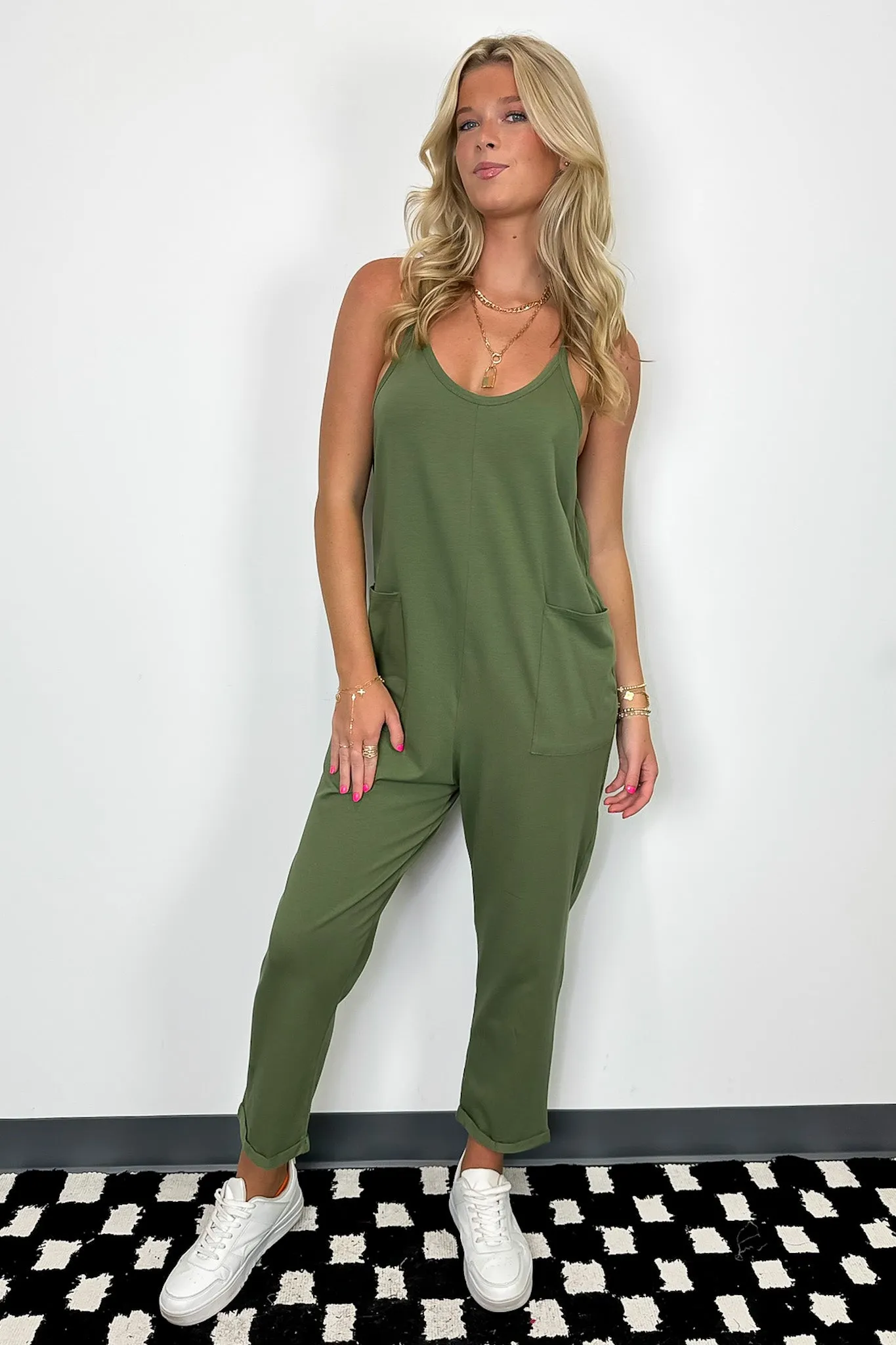 Calculated Charm Knit Relaxed Pocket Jumpsuit