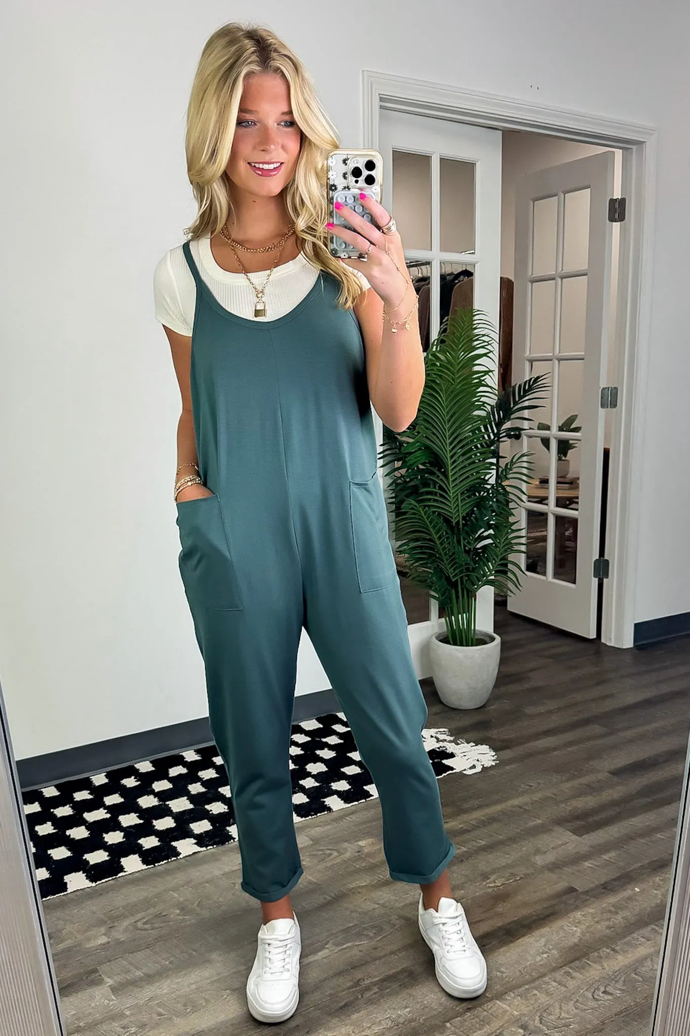 Calculated Charm Knit Relaxed Pocket Jumpsuit