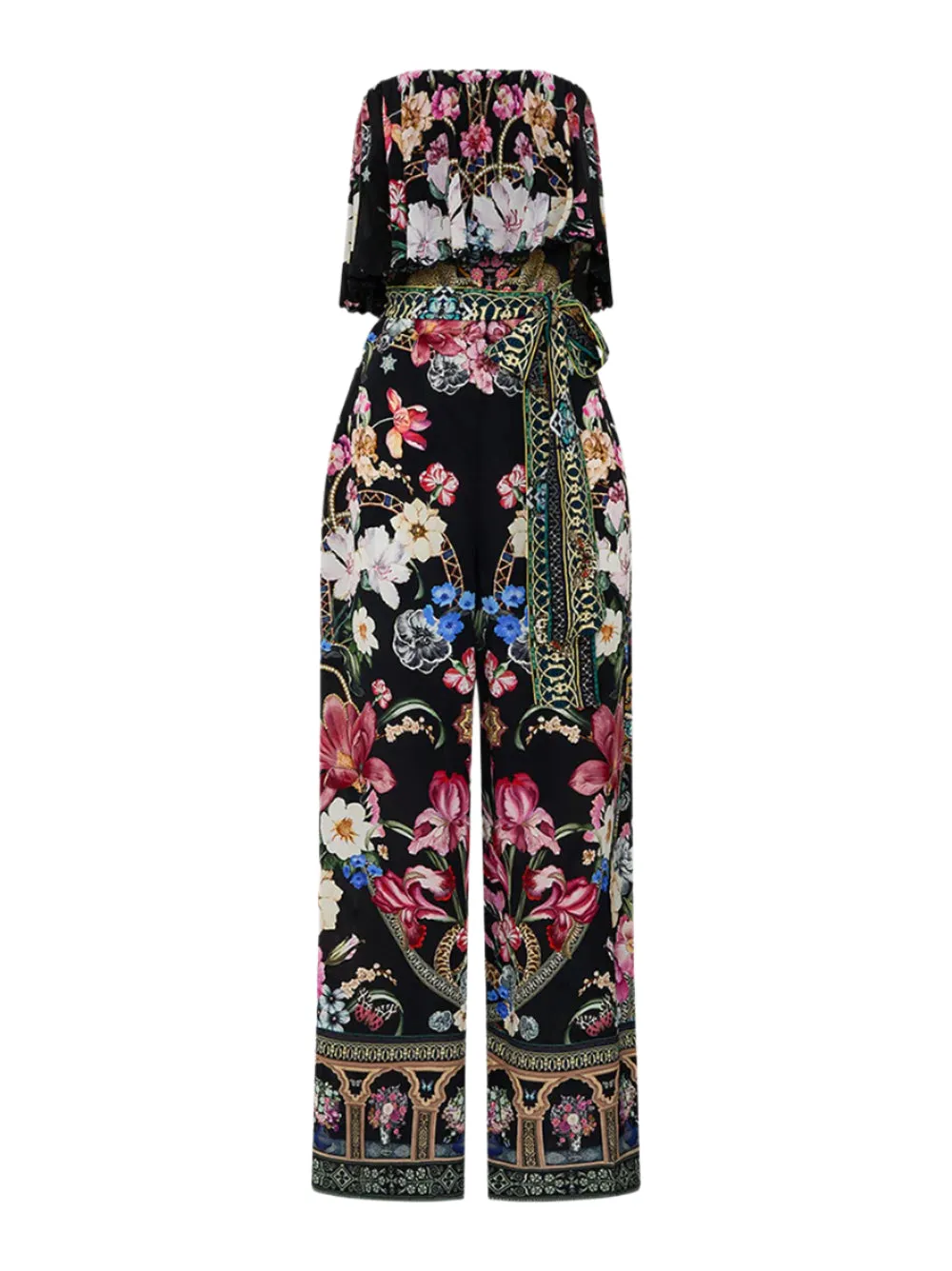 Camilla Strapless Jumpsuit With Frill in Midnight in Monserrate