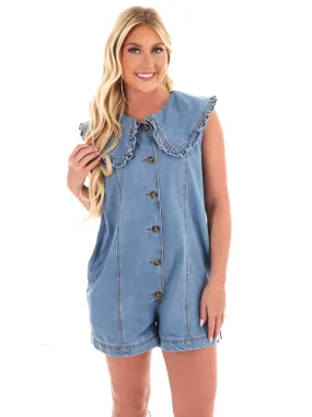 Can't Hurry Love Denim Romper