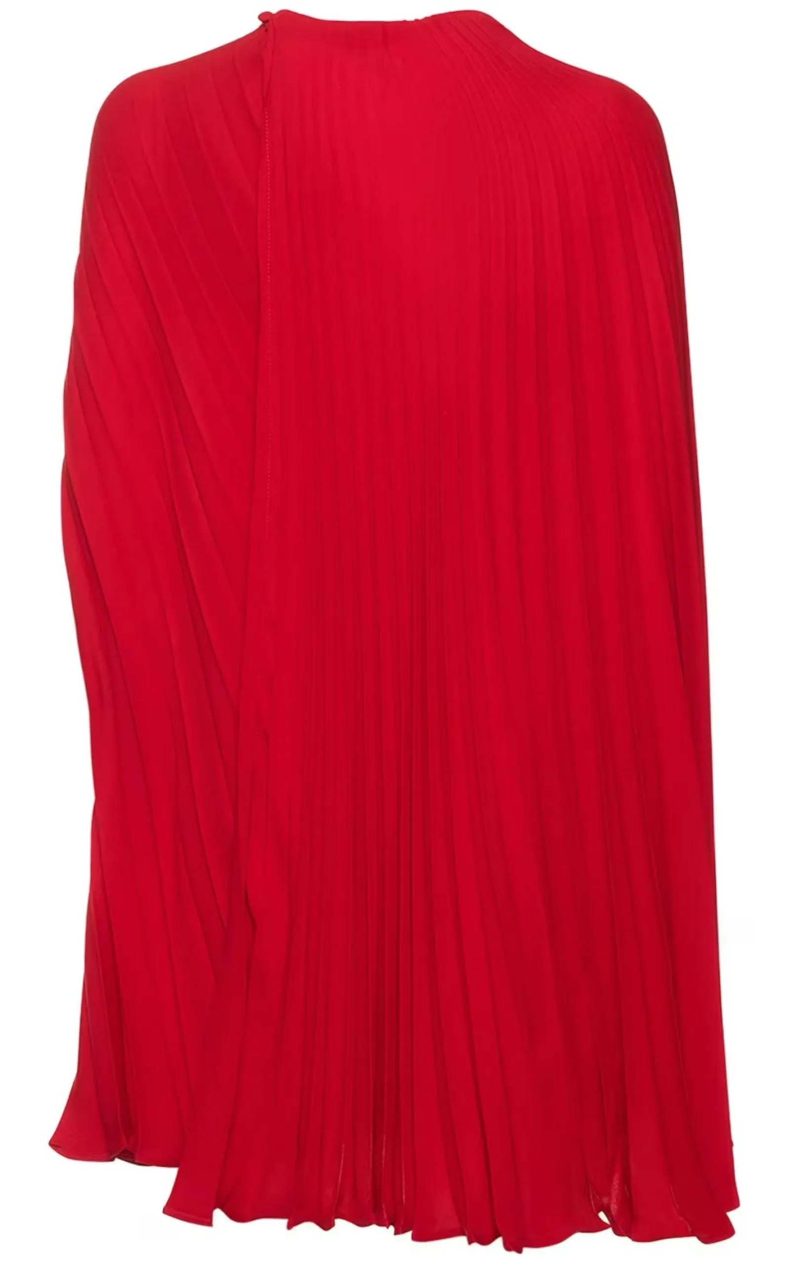 Cape-effect Pleated Silk-Georgette Mini Dress