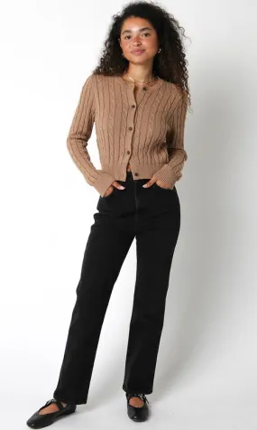Cascade Cable Knit Cardigan | Taupe