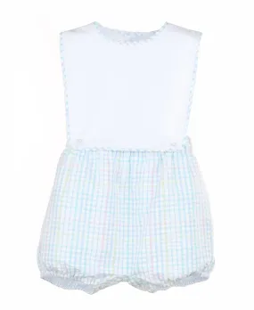 Casero Boy's Pastel Plaid Overall