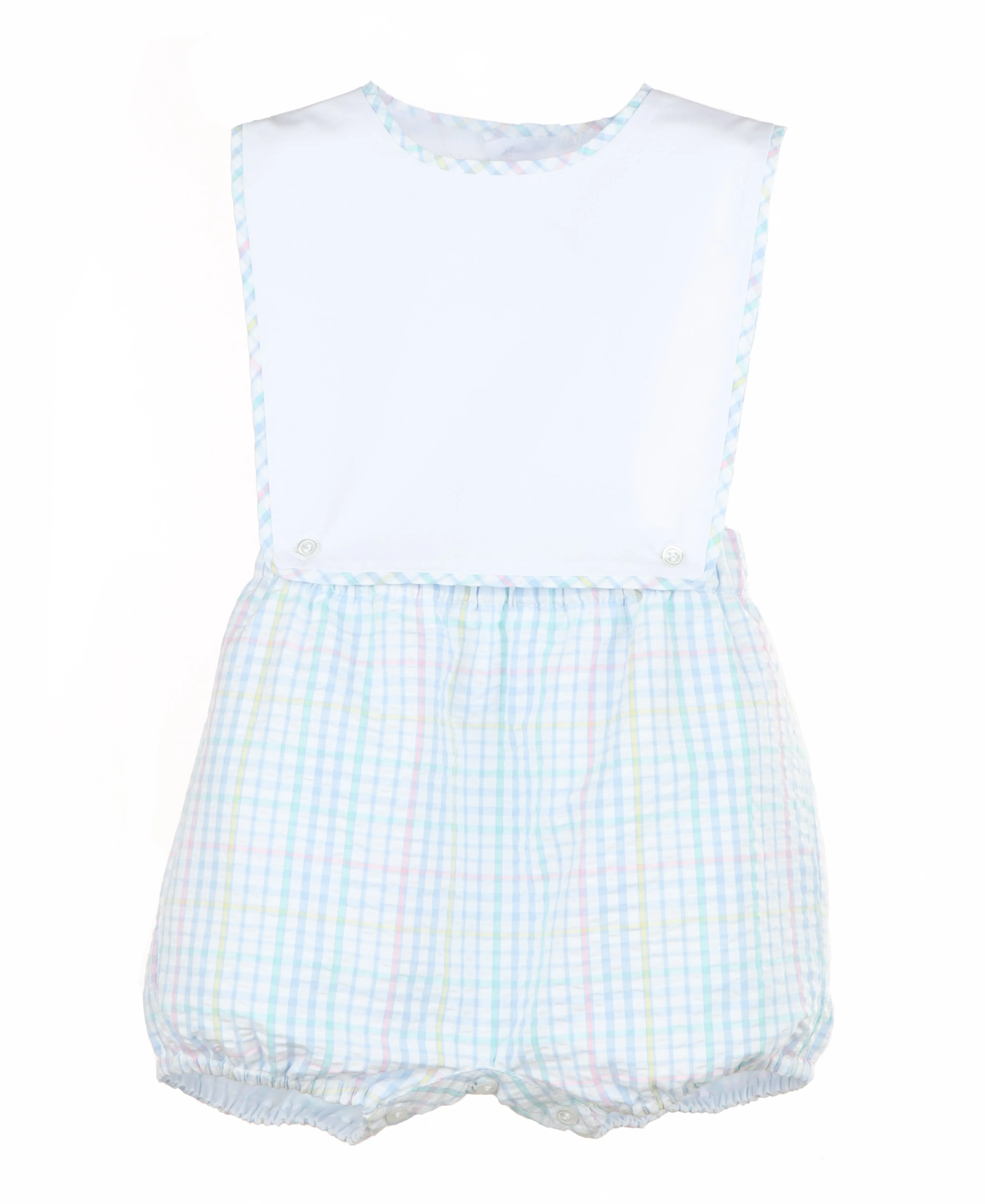 Casero Boy's Pastel Plaid Overall