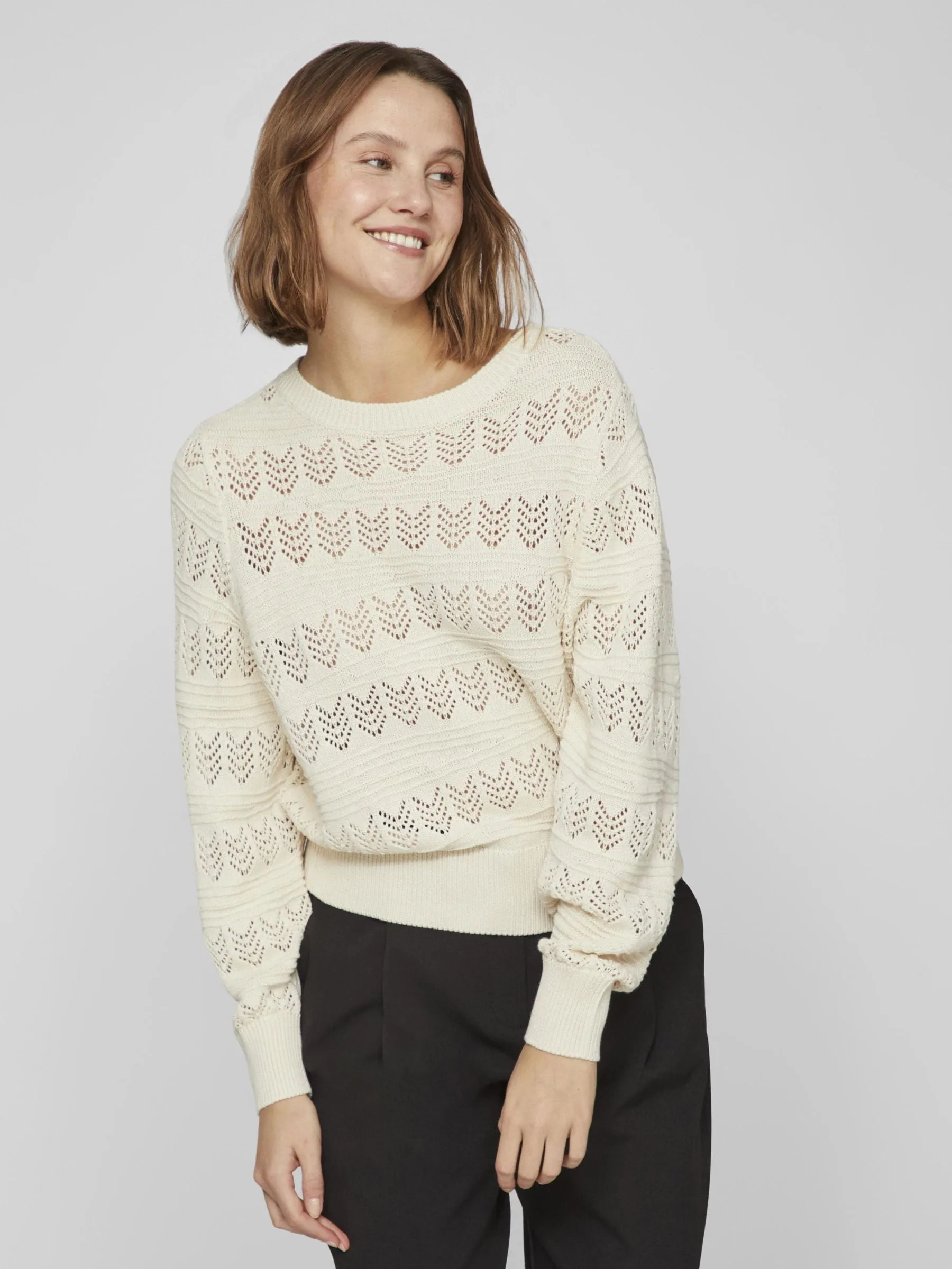 Cathy Pointelle Knit Top (Birch)