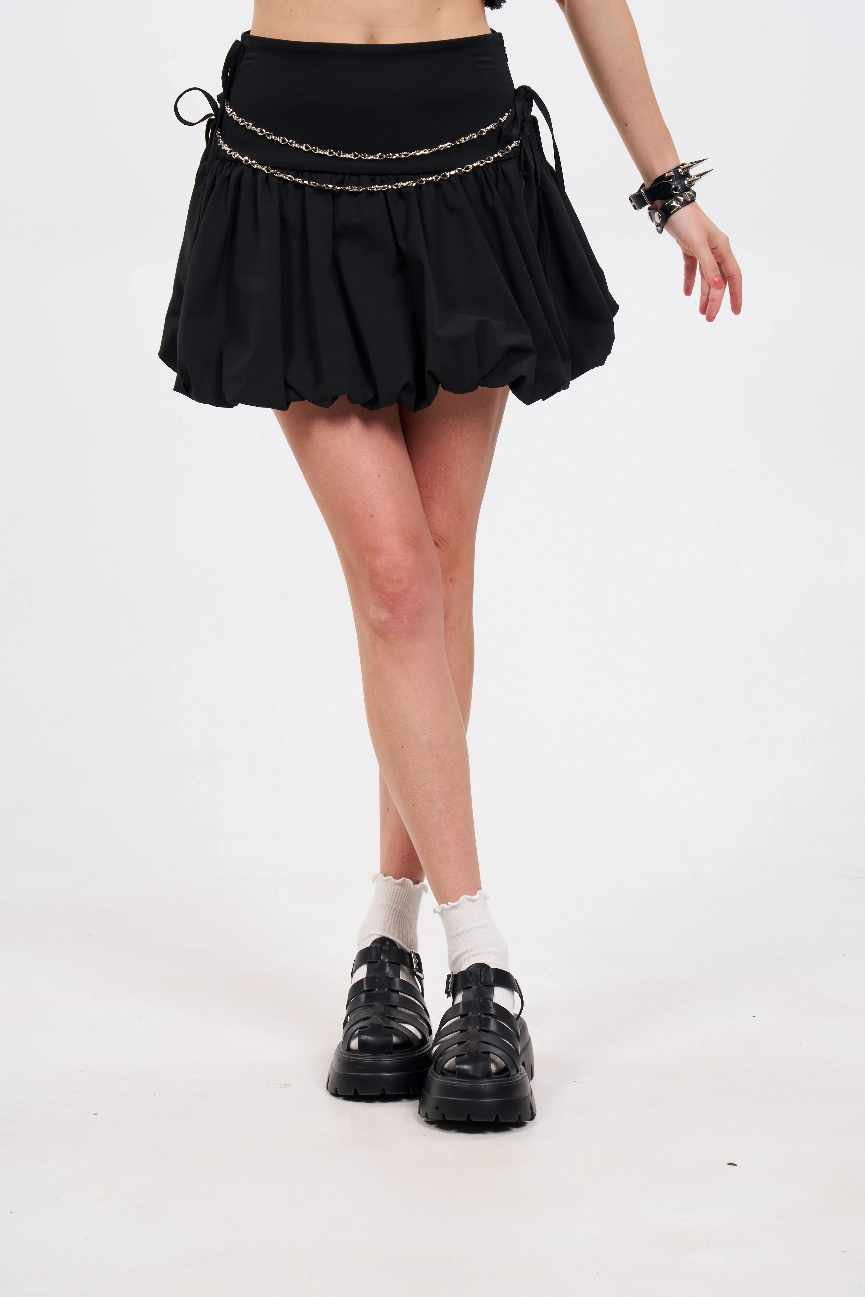 Chained Up Bubble Hem Skirt