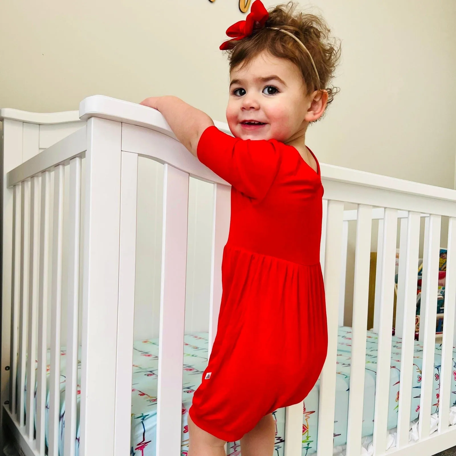 Cherry Half Sleeve Bummie Romper