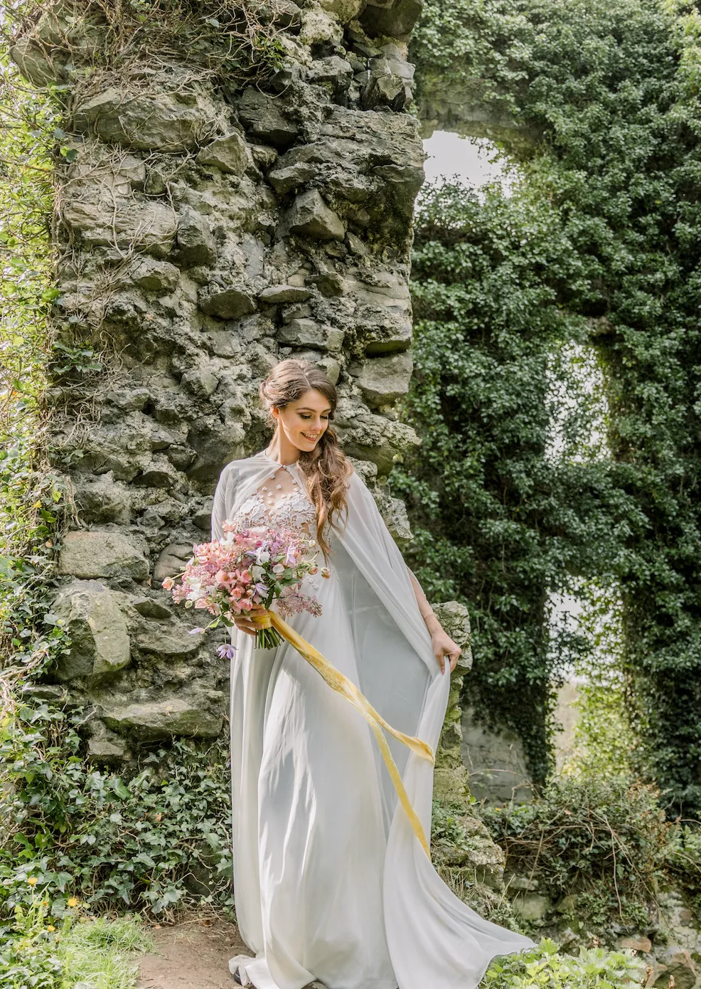 Chiffon Bridal Cape (#MAEVE)