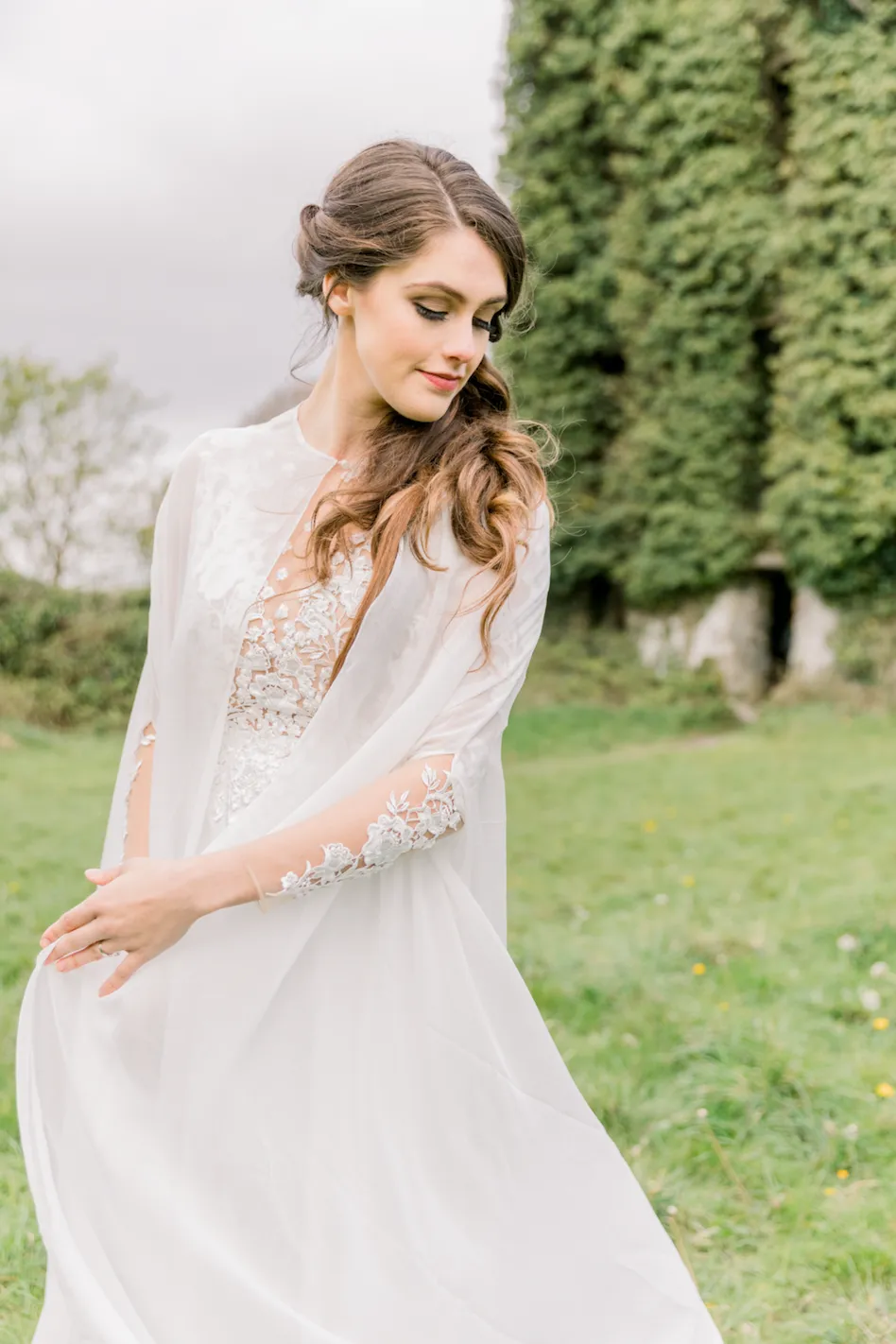 Chiffon Bridal Cape (#MAEVE)