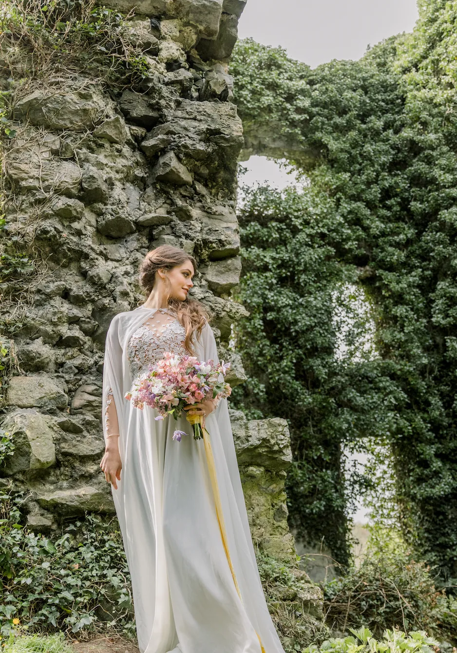 Chiffon Bridal Cape (#MAEVE)
