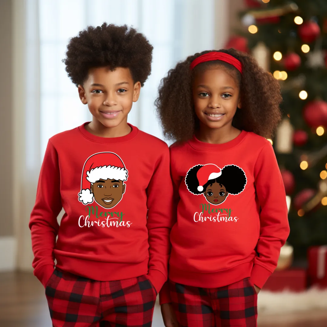 'Christmas Jumper' Girls' Green/Black/Red