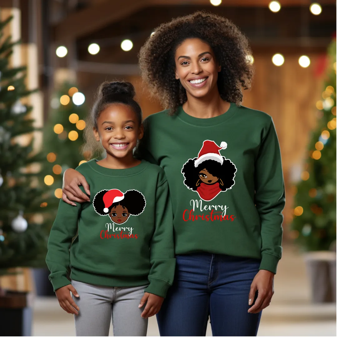 'Christmas Jumper' Girls' Green/Black/Red