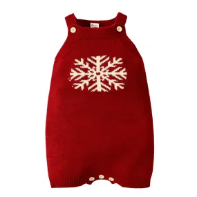 Christmas Snowflake Baby Knit Overall